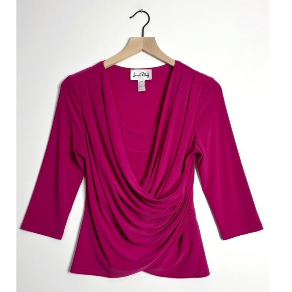 JOSEPH RIBKOFF Draped 3/4 Sleeve Top